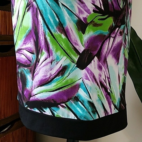Abstract floral print dress Sz M - Picture 6 of 8